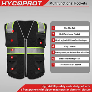 Logo Custom Size Breathable Mesh <b>Fabric</b> Waistcoat Reflective Security Vest Double <b>Net</b> Multifunctional Heavy Duty Premium Safety - Product Image 3