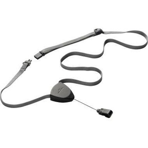 Black Retractable Snap Fastener Loop Flex Textile Band 0.8 X 50cm <b>Name</b> Badge Holder with Safety Clasp - Product Image 1