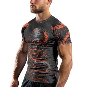 Rashguard d'entraînement MMA à manches courtes, respirant, extensible, écologique, séchage rapide, en Spandex/Polyester, avec logo personnalisé pour le grappling - Product Image 6