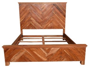 Cama de madera maciza de diseño moderno Miranda con cabecero suave de altura ajustable Características cómodas - Product Image 3