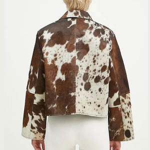 Chaqueta de Cuero Vacuno para Mujer, Informal, Cálida, Transpirable, con Cierre de Cremallera, Servicio OEM, Color y Logotipo Personalizables - Product Image 3