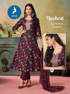 Top Vertical pesado de alta calidad, hermoso estilo tradicional bordado, nuevo pantalón Kurti, conjunto Dupatta, excelente Exportación de rayón - Product Image 6