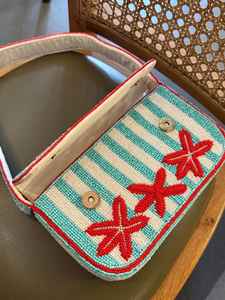 Bolso de mano multicolor con cuentas de cristal y asa, artesanía india hecha a mano, bolso casual tipo baguette. - Product Image 3