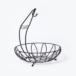Metal Wire Fruit Serving <b>Basket</b> Set of 2 in Round Shape with Handle Decorative <b>Mesh</b> Kitchen Fruit <b>Storage</b> <b>Basket</b> - Product Image 1