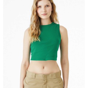 Bella + Canvas Ladies Flowy Crop Tanks Bella + Canvas 1013 Mujeres Micro Rib Muscle Crop Tank - Product Image 5