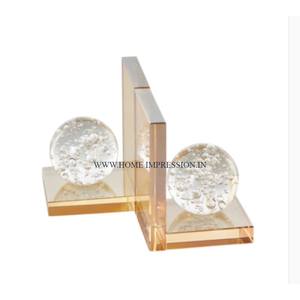 Luxury Classic Design Metal and Glass Home <b>Study</b> Room Reading Bookends Home Decoration Metal Bookends <b>Desk</b> Organizer From Indian - Product Image 6