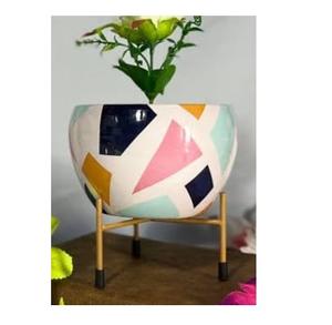 Décoration de jardin, décoration de la maison, pot de fleurs en métal, finition bicolore, pot de fleurs de grande taille, style unique - Product Image 6