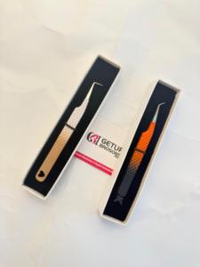 Juego de Pinzas para Extensión de Pestañas con Degradado de Color Personalizado, Pinzas de Acero Inoxidable con Agarre de Diamante y Diseño de Corazón y Mariposa - Product Image 3