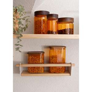 250ml Acacia Round Amber <b>Glass</b> <b>Jar</b>" - Product Image 3