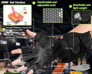 Guantes de levantamiento de pesas personalizados gimnasio suave Spandex tela entrenamiento Fitness guantes ajuste a mano deportes nuevo diseño venta directa de fábrica nuevo - Product Image 2