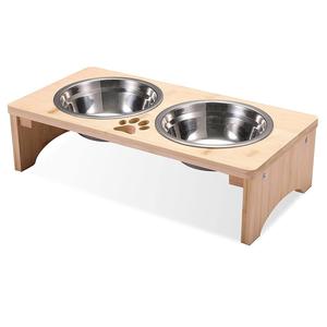 Wholesale Custom <b>Matted</b> Elevated <b>Dog</b> <b>Bowl</b> Resin Pet <b>Bowl</b> With Wooden Stand - Product Image 2