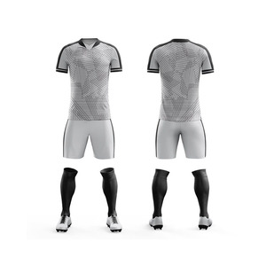 Conjunto de camisetas y pantalones cortos de fútbol personalizados, kit de equipo de fútbol para hombre con logotipo, suministro directo de fábrica OEM, tela ligera antisudor - Product Image 4