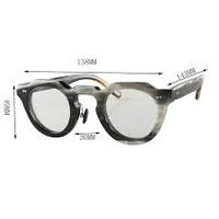 Lunettes de soleil à monture ronde de luxe pour hommes femmes corne de buffle claire véritable corne polie Style Animal élégant lunettes de soleil de Style Animal