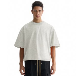 Camiseta extragrande personalizada de peso pesado de alta calidad para hombres Ropa de hombre de algodón de alta calidad en blanco - Product Image 2