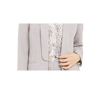 Blazer da Donna Calvin Klein Parker in Twill con Chiusura a Bottone Singolo, Ricamo, Tessuto Lavorato a Maglia, Tinta Unita, Grigio, Taglia 10, Lungo - Product Image 3