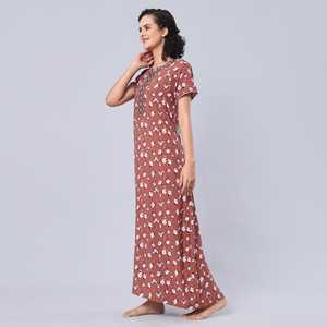 Evolove Women's Super Soft Comfortable XL Viscose Liva <b>Long</b> Maxi Night Gown Casual Homewear with Pocket ODM Supply - Product Image 5