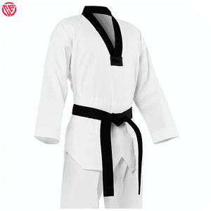 Uniforme de Taekwondo negro de artes marciales profesionales, Material ligero para hombres, logotipo bordado personalizado, Taekwondo - Product Image 4