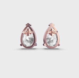 IGI Certified Lab Grown Pear Cut Diamond Stud Earrings 14K Yellow / White / Rose Gold Solitaire Pear Diamond Earrings - Product Image 3