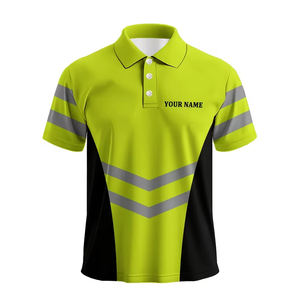 Chemises polo de sécurité haute visibilité avec logo personnalisé, chemises réfléchissantes haute visibilité, chemises de travail pour hommes - Product Image 5
