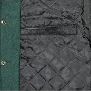 Veste Letterman universitaire unisexe 2025 personnalisée dernière conception pour hommes corps en laine verte manches en cuir de vachette doré pour l'hiver - Product Image 4