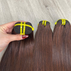 Linu Chocolate Virgin Vietnamese Human Hair for Lace Front Double Drawn High Density Long Length Bundle <b>Deep</b> <b>Waves</b> for Women - Product Image 2