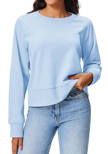 Sudadera de algodón de gran tamaño para mujer, cómoda, sólida, con cuello redondo y manga larga de lujo, al mejor precio, de Bangladesh - Product Image 3
