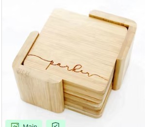 <b>Whiskey</b> Business Coasters <b>Set</b> Rustic Wood Design Unique Gift for <b>Whiskey</b> Lovers Customizable - Product Image 5