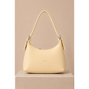 Yellow PU <b>Leather</b> Hand & Shoulder Bag with Soft <b>Leather</b> Look - Product Image 1