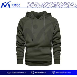 Vente en gros Nouveau design de pulls à capuche pour hommes de couleur beige solide, sweat à capuche respirant de haute qualité en tissu 100% coton de grande taille pour hommes - Product Image 4