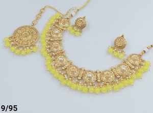 INDIAN TRADITIONAL and FASHIONABLE COPPER <b>JEWELLERY</b> BRIDAL WEDDING <b>JEWELLERY</b> <b>SET</b> for WOMEN EARRINGS and NECKLACE <b>SET</b> - Product Image 6