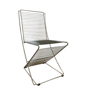 Chaise de salle à manger en treillis métallique à cadre métallique en fer du milieu du siècle avec coussin doux Design à la mode créatif pas cher moderne extérieur maison - Product Image 6