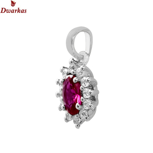 Collier pendentif halo en argent sterling 925 avec zircon multicolore, bijoux fins tendance pour fêtes, vente en gros - Product Image 2