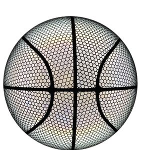 Pelota de baloncesto holográfica luminosa para eventos nocturnos con efecto reflectante y opciones de logotipo personalizado para promociones a granel - Product Image 2