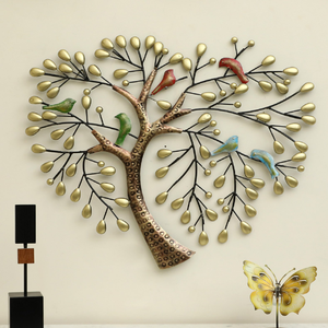 Sculpture murale multicolore en fer Lara Bird Tree, motif géométrique 3D à suspendre pour la maison et le bureau au prix de gros - Product Image 1