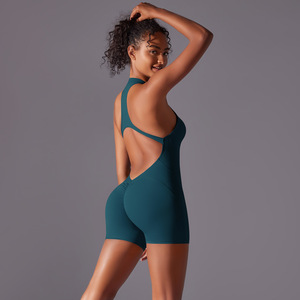 Traje de Yoga GC Sports, de Secado Rápido, con Pliegues y Efecto Levanta Glúteos, con Cierre, Color Nude, Mono Deportivo - Product Image 4