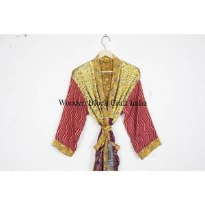 Elegante y Hermoso Kimono Largo de Seda, Bata de Dormir, Cubre Bikini, Ropa de Maternidad, Ropa de Playa de Verano, Uso Doméstico, Otoño, Primavera, Floral - Product Image 2