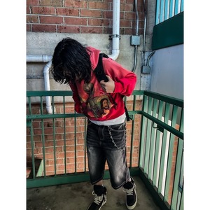 Sudaderas con capucha góticas de estilo americano europeo para hombre, sudaderas con capucha holgadas con estampado de Alien - Product Image 6