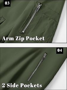 Chaqueta de bombardero ligera personalizada para hombre para primavera y otoño, abrigo con cremallera y bolsillo de piel de oveja, chaqueta OEM de talla grande para invierno - Product Image 5