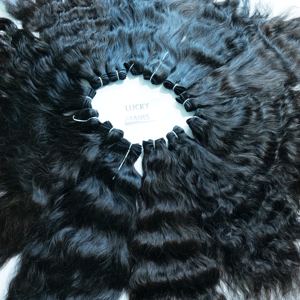 Ensemble d'extensions de cheveux humains vierges malaisiens naturels à cuticule alignée style indien ondulation droite haute densité - Product Image 2