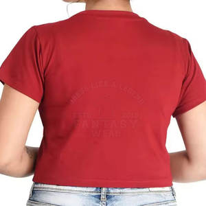 Nouveau design, haut court en coton pour femmes, t-shirt, impression personnalisée, haut court personnalisé pour femmes - Product Image 6