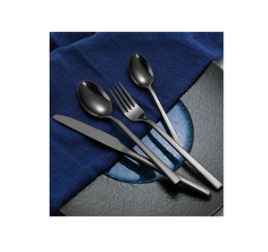 Cuchara de cubiertos de acero con espejo, vajilla pulida con espejo popular negra mate personalizada, cubiertos, precio al por mayor - Product Image 5