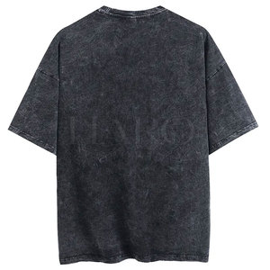 เสื้อยืดลำลองทรงหลวมสไตล์สตรีทสำหรับผู้ชาย ผ้าฝ้ายเนื้อนุ่ม ล้างสีแบบแอซิดวอช ใส่สบาย เหมาะสำหรับใช้ในชีวิตประจำวัน - Product Image 3