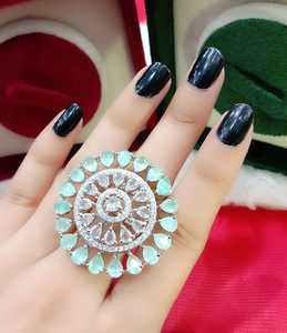 New Arrival Trending Monalisa Stone Fashion <b>Ring</b> Customizable Round Bulk Partywear Jewelry for Women & Girls Brass <b>Ring</b> - Product Image 3