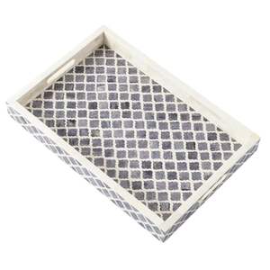 Bandeja con incrustaciones de huesos para ocasiones navideñas con patrones de diseño floral Bandeja para servir con incrustaciones de huesos - Product Image 6