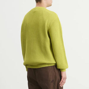 Sudadera de Punto Acanalado Verde para Hombre de Alta Calidad, Ropa Deportiva Informal para Entrenamiento, Sudadera de Manga Larga, Cómoda, de Moda para Invierno, Corte Holgado - Product Image 2