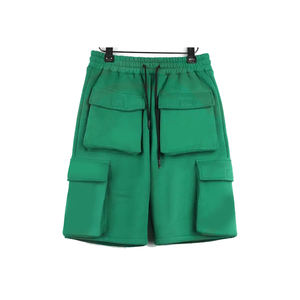 Pantalones cortos Cargo de lana de cintura media para hombre de alta calidad, algodón de secado rápido con cordón largo, pantalones cortos transpirables, diseño estampado - Product Image 1