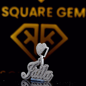 Custom Letter Hip Hop Pendant, Custom Your Letter, Men's Hip Hop <b>Number</b> Pendant, Moissanite Pendant, Ice Out Hip Hop Jewelry - Product Image 4