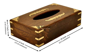 Caja de Pañuelos de Madera de Primera Calidad con Encanto Rústico, Portapañuelos Hecho a Mano con Diseño Floral Grabado para Decoración de Estilo Rústico Tradebyd - Product Image 3