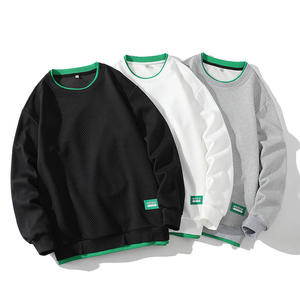 Sudadera de Manga Larga para Hombre, 100% Algodón, Cuello Redondo, Estilo Holgado, Informal, para Invierno, Diseño Liso, Secado Rápido, Resistente al Viento - Product Image 1