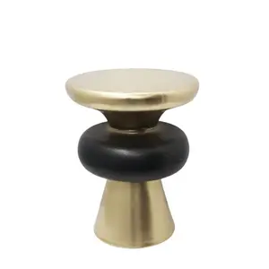 Tabouret rond en fer Table d'appoint meubles couleur or noir accessoires d'intérieur chaises de bureau personnalisées fabriquées à la main